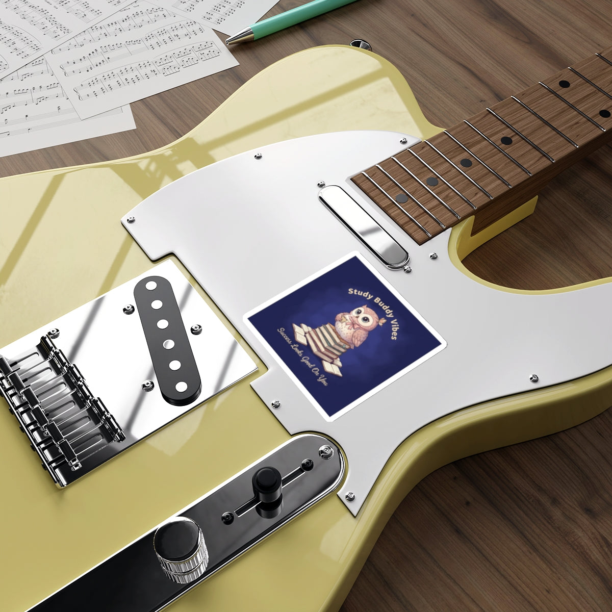 Owl Die-Cut Sticker – Study Buddy Vibes Success Looks Good on