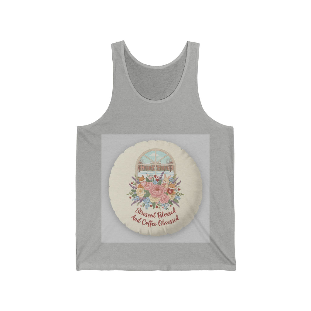 Stressed Blessed And Coffee Obsessed Fox, rabbit Tank Top