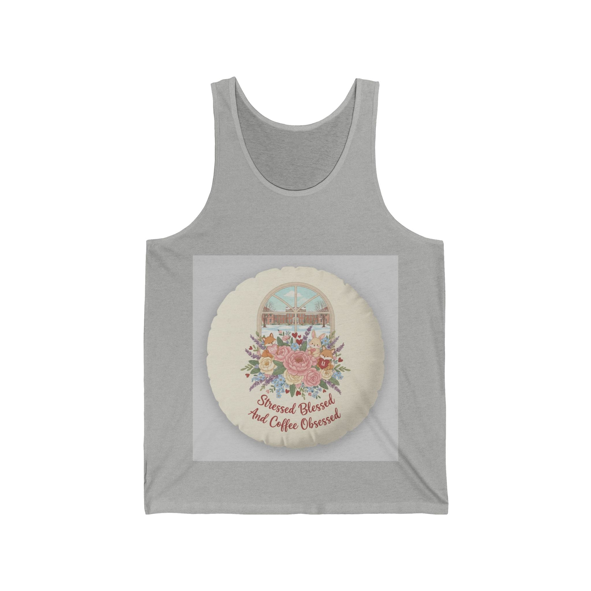 Stressed Blessed And Coffee Obsessed Fox, rabbit Tank Top