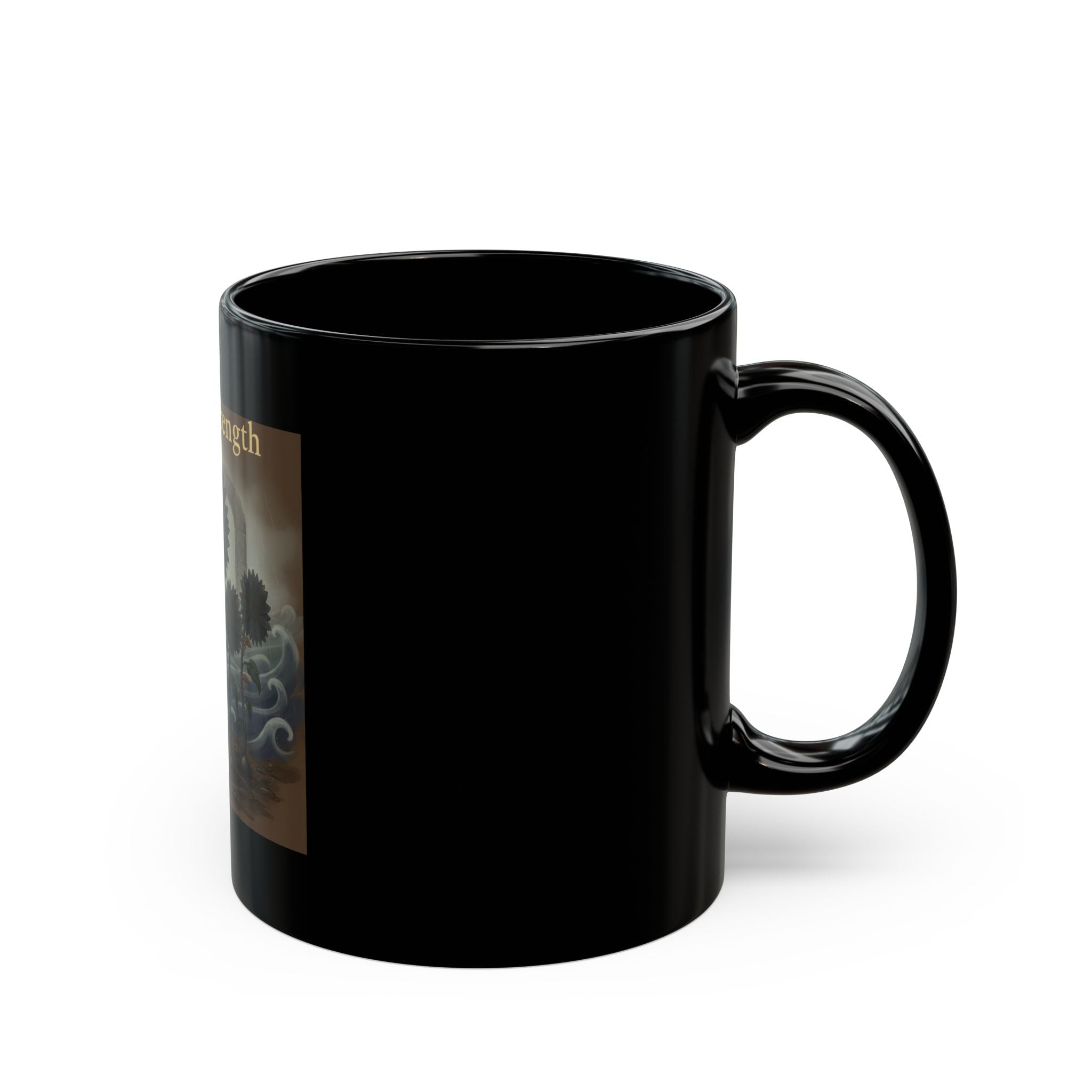 Sunflowers Black Mug 11oz – Gentle Strength