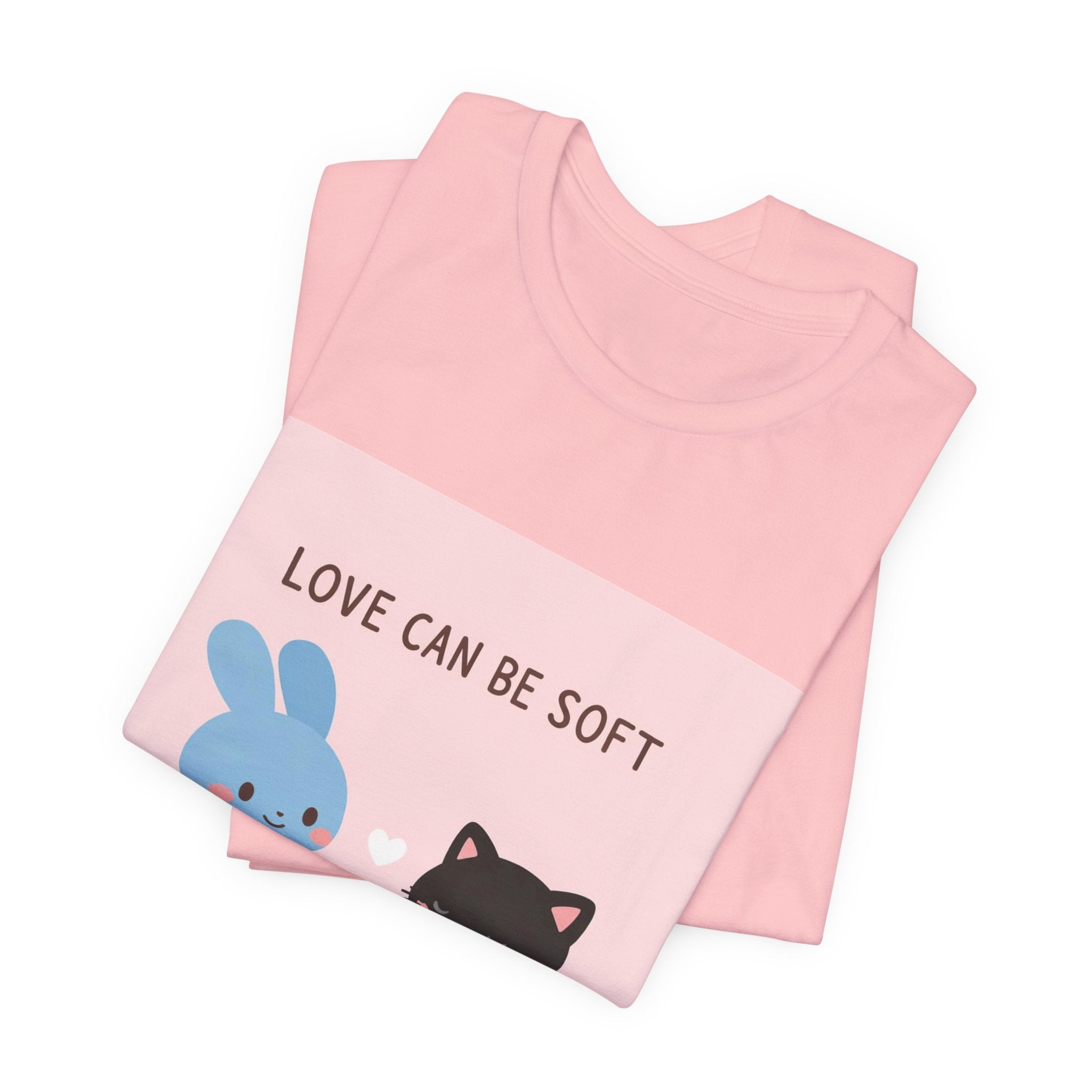 "LOVE CAN BE SOFT" Black Cat Women Tee | College Girl Gift | Fashion | KayKay Classics