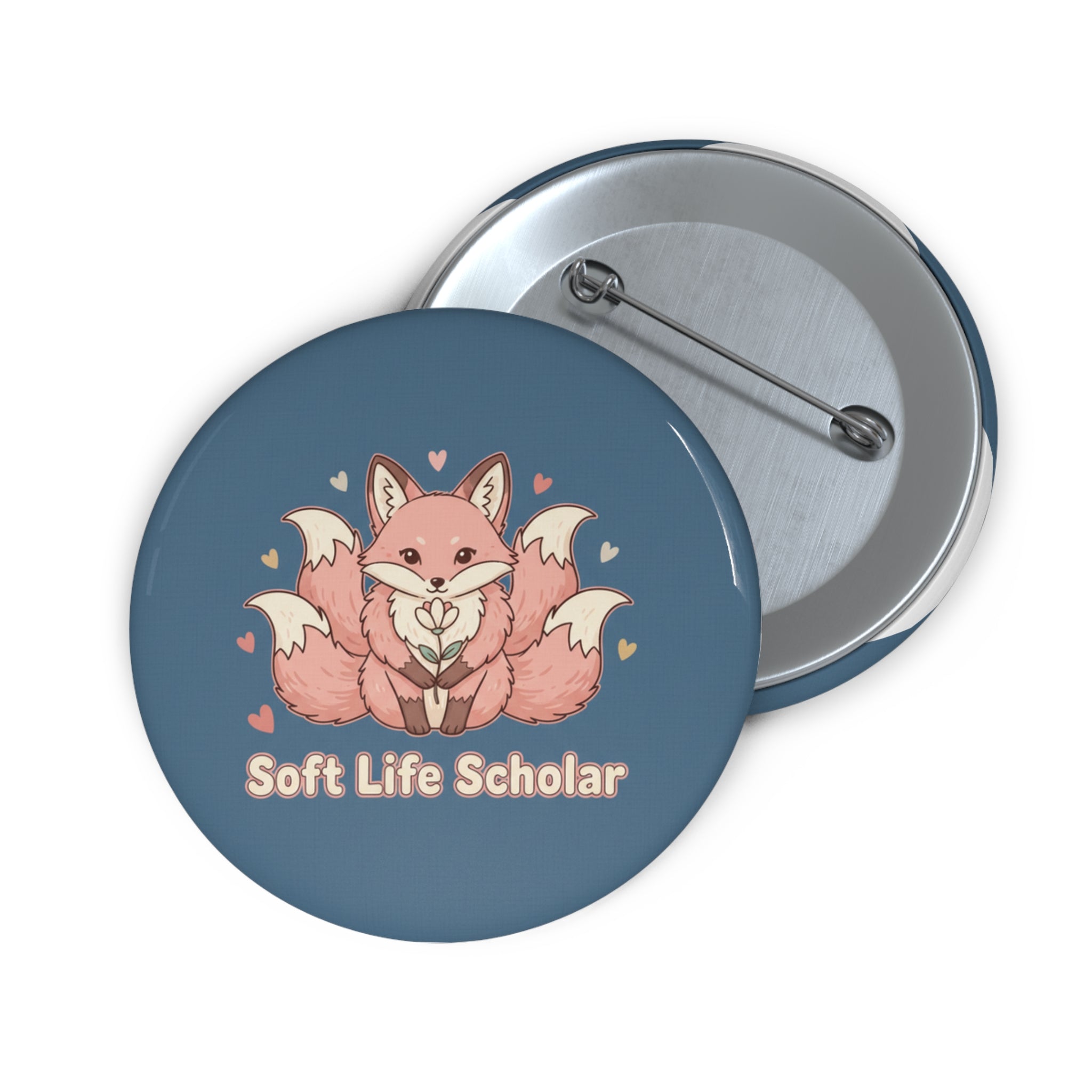 Kitsune Pin Button – Soft Life Scholar