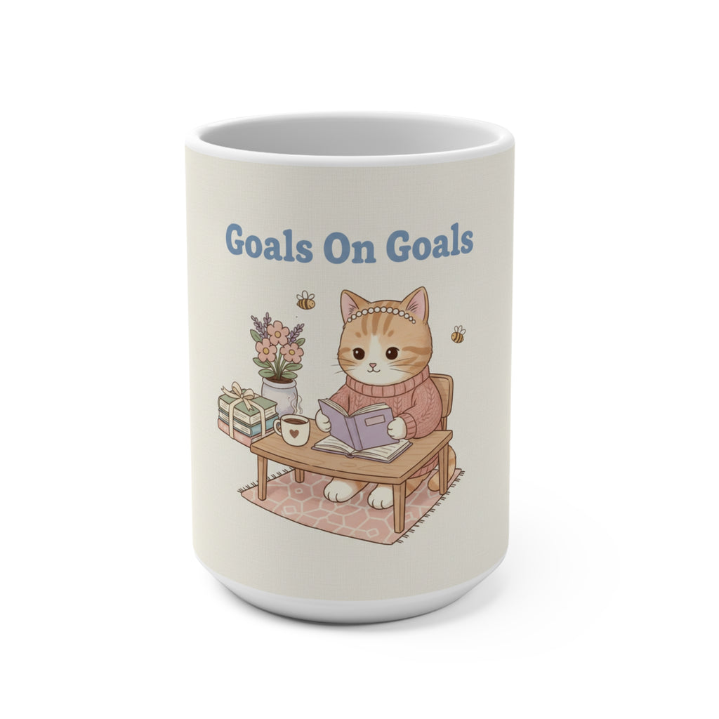 Goals On Goals Cat Mug 15oz
