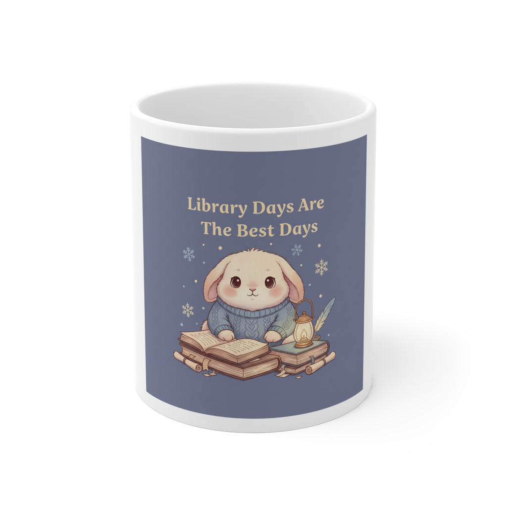 Bunny Mug 11oz – Library Days Are the Best Days