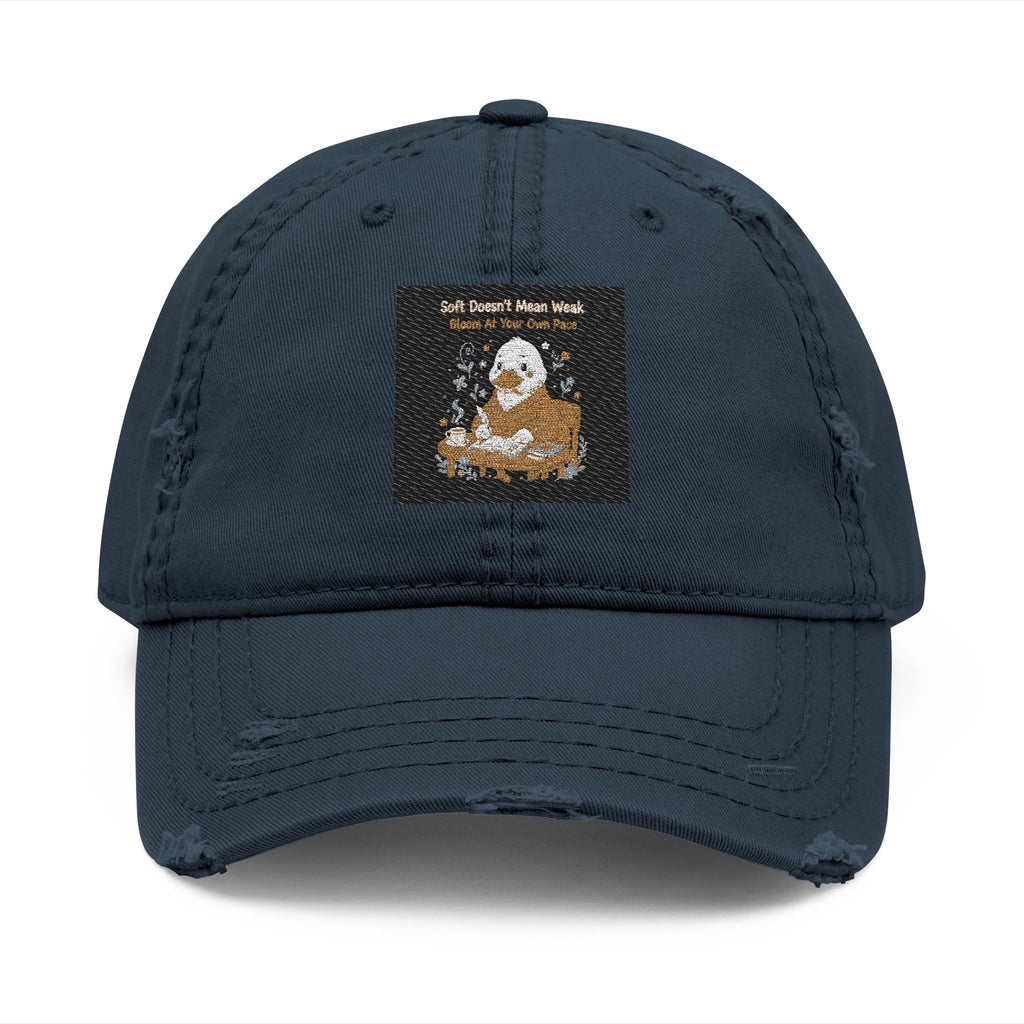 Duck In A Cardigan Dad Hat – Soft Doesnt Mean Weak Bloom at Your Own