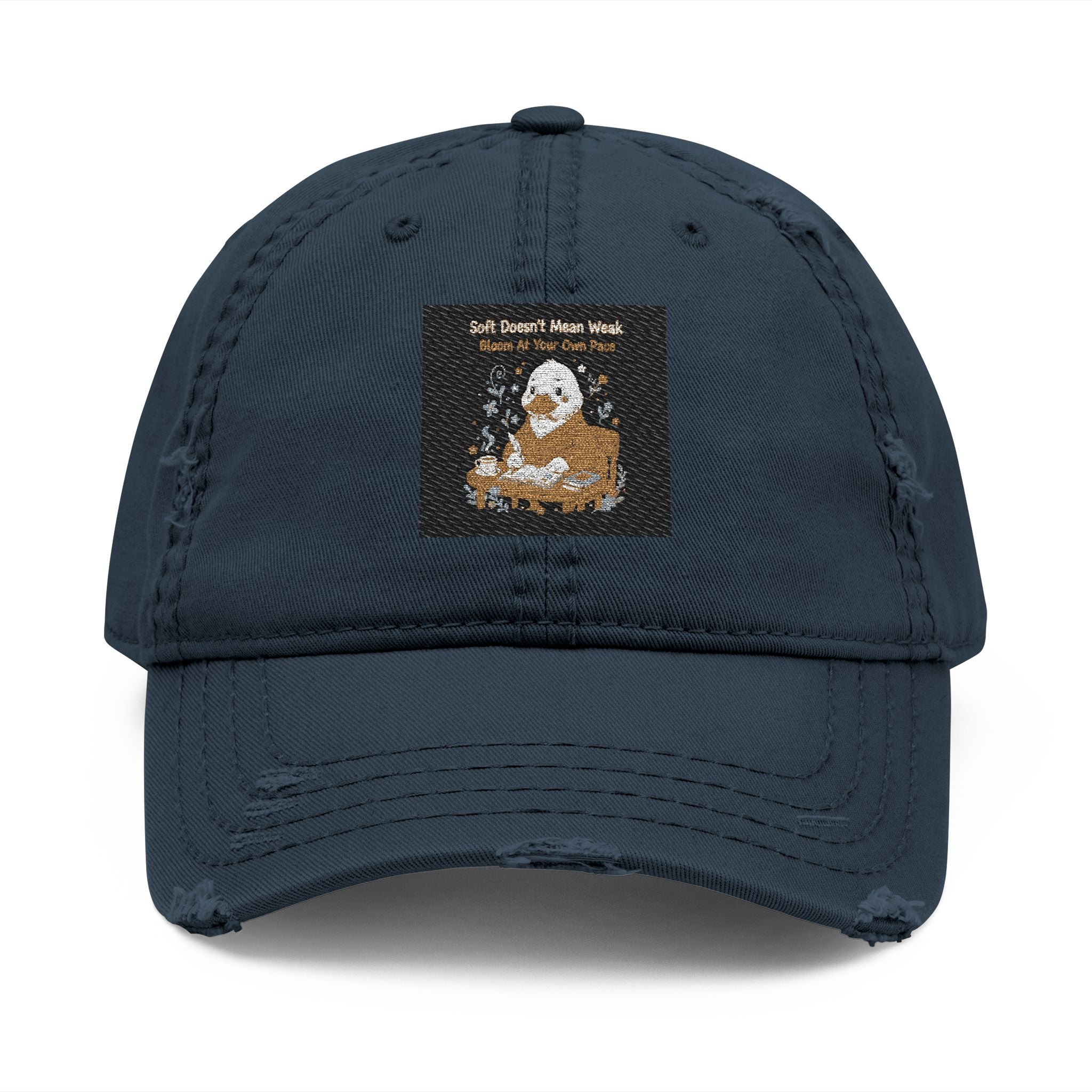 Duck In A Cardigan Dad Hat – Soft Doesnt Mean Weak Bloom at Your Own