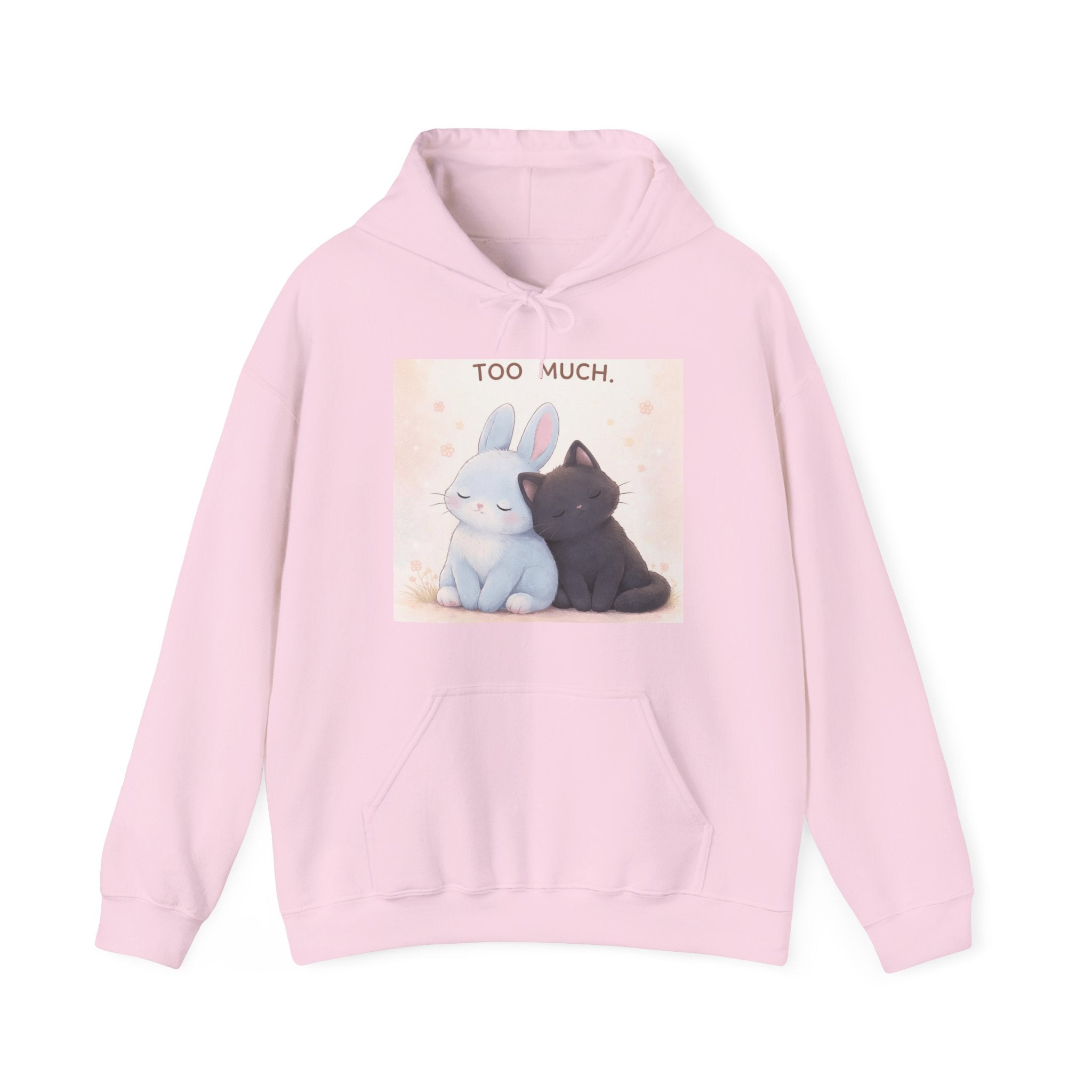 "YOU'RE NEVER TOO MUCH" Black Cat Hoodie | College Girl Gift | Fashion | KayKay Classics