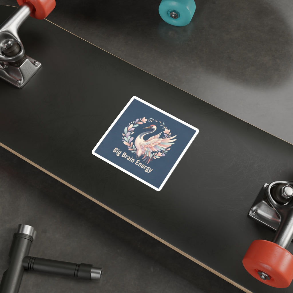 Crane Die-Cut Sticker – Big Brain Energy