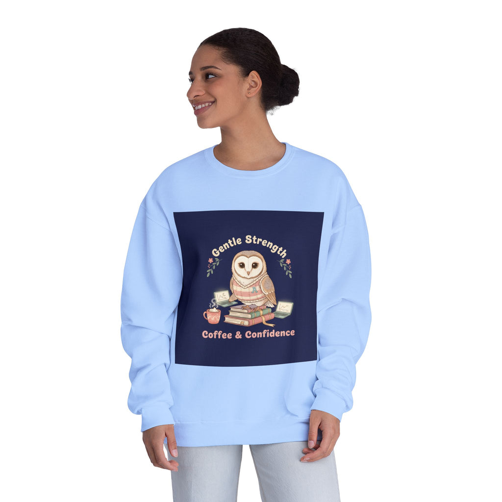Owl Crewneck Sweatshirt – Gentle Strength Coffee Confidence