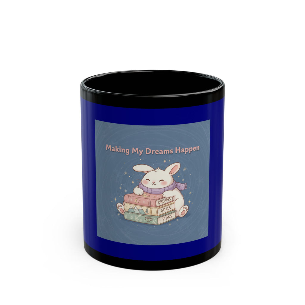 Rabbit Black Mug 11oz – Making My Dreams Happen