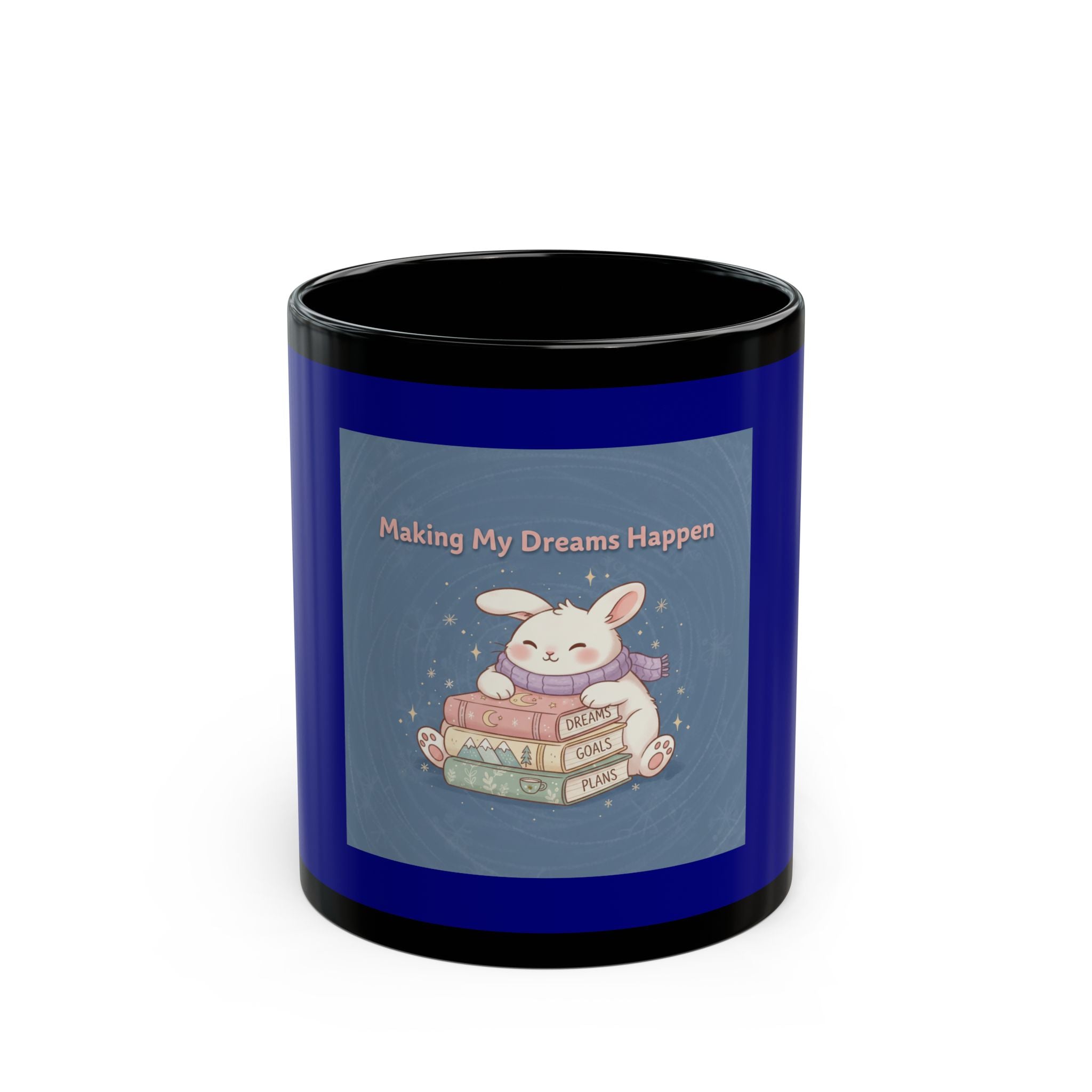 Rabbit Black Mug 11oz – Making My Dreams Happen