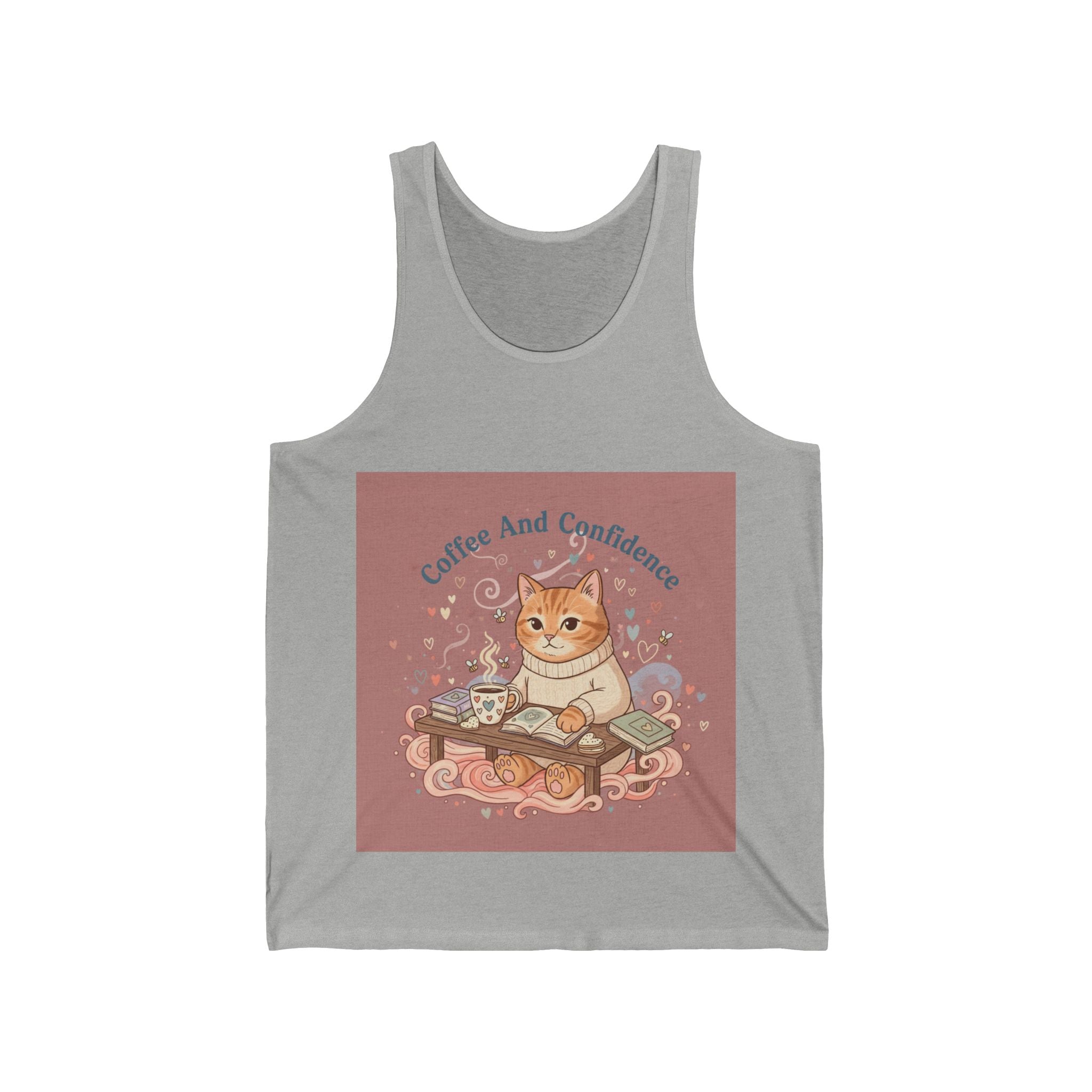 Coffee And Confidence Cat Tank Top