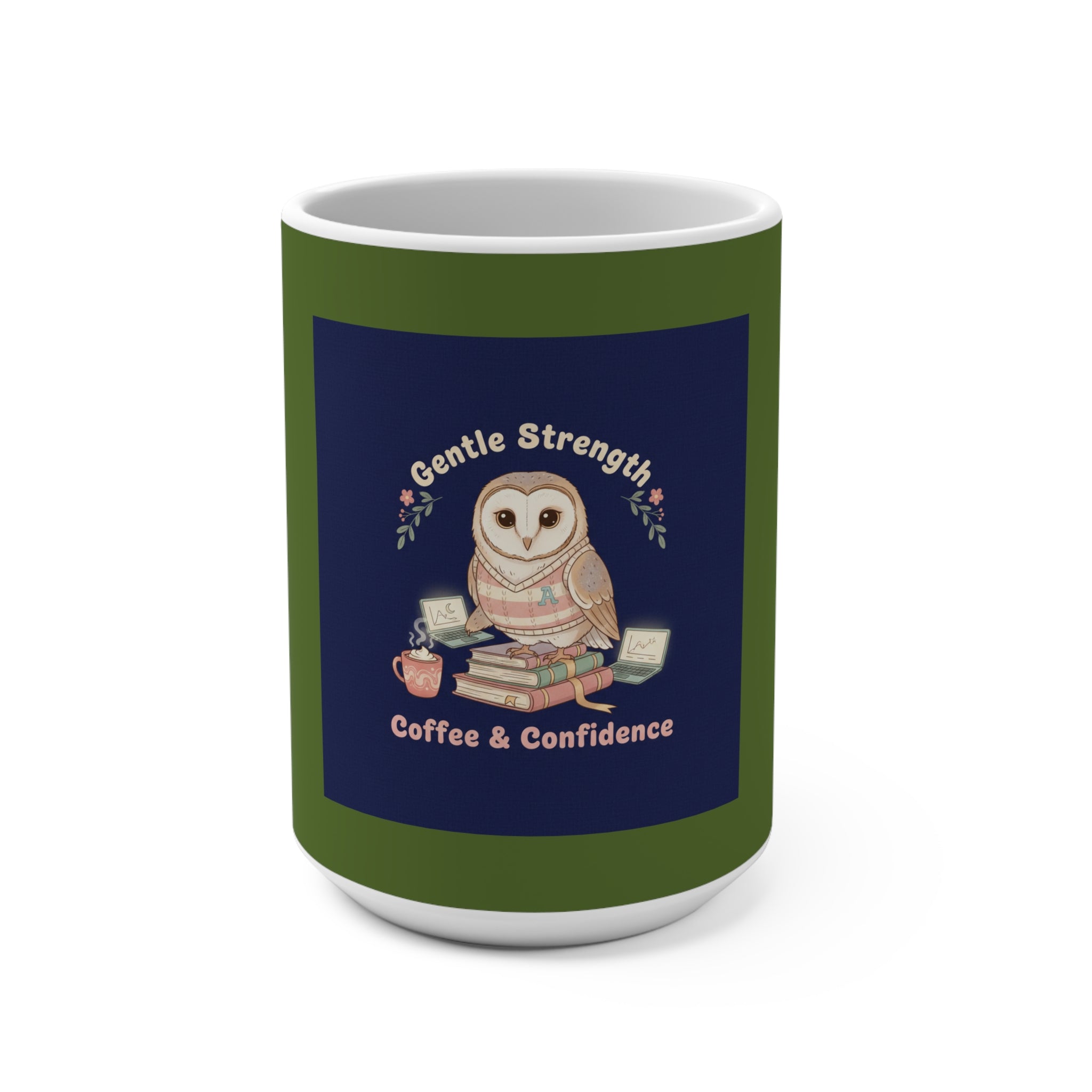 Owl Mug 15oz – Gentle Strength Coffee Confidence