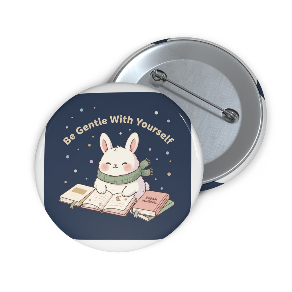 Rabbit Pin Button – Be Gentle With Yourself
