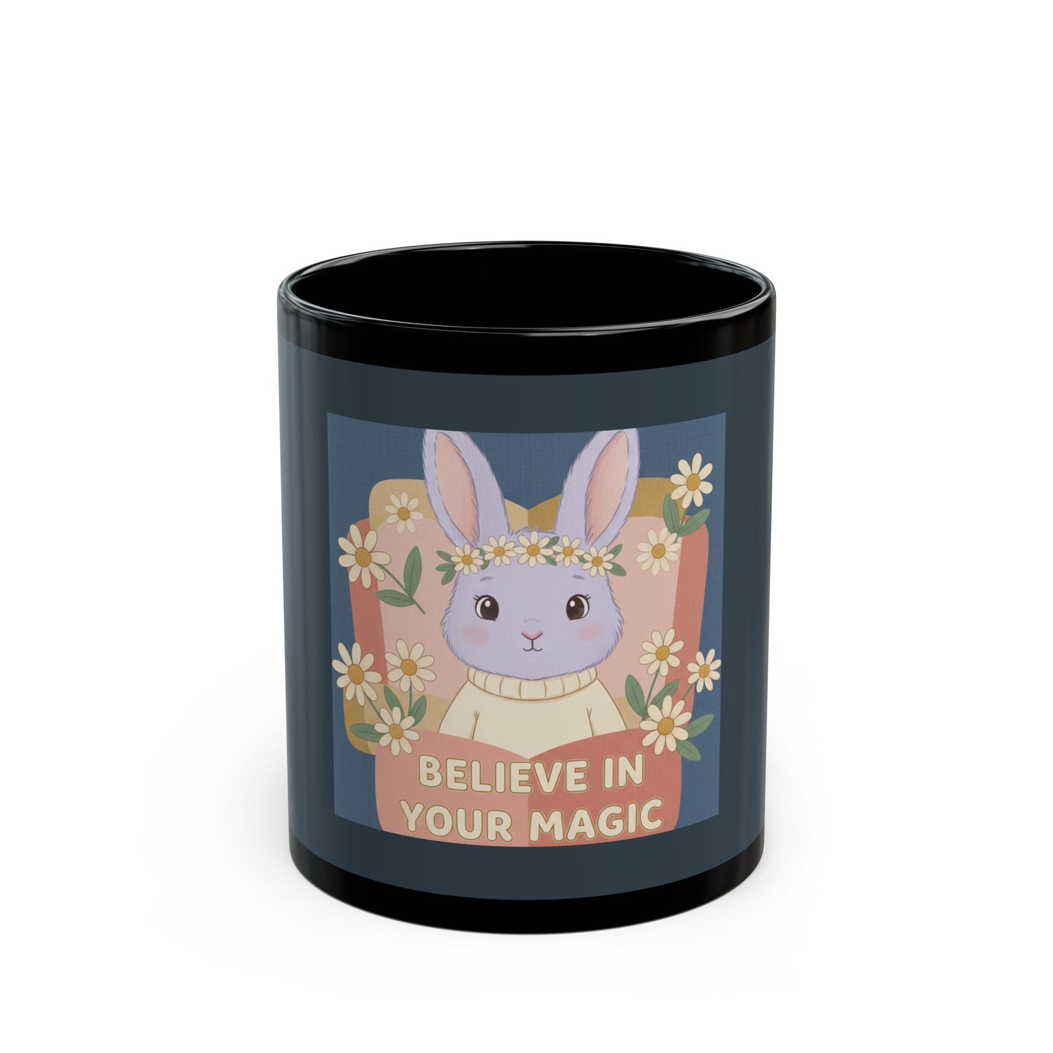 Bunny Black Mug 11oz – Believe in Your Magic