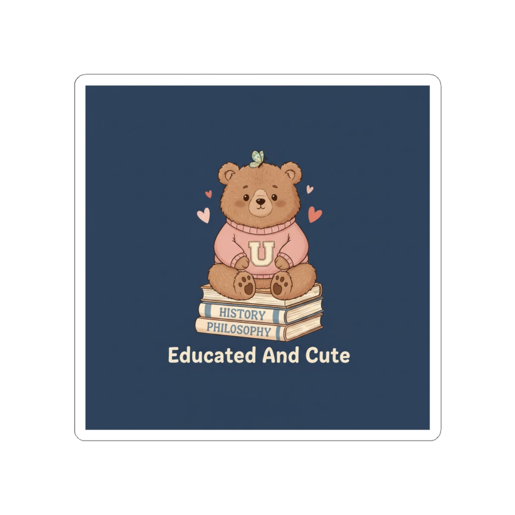 Bear Kiss-Cut Sticker – Educated and Cute