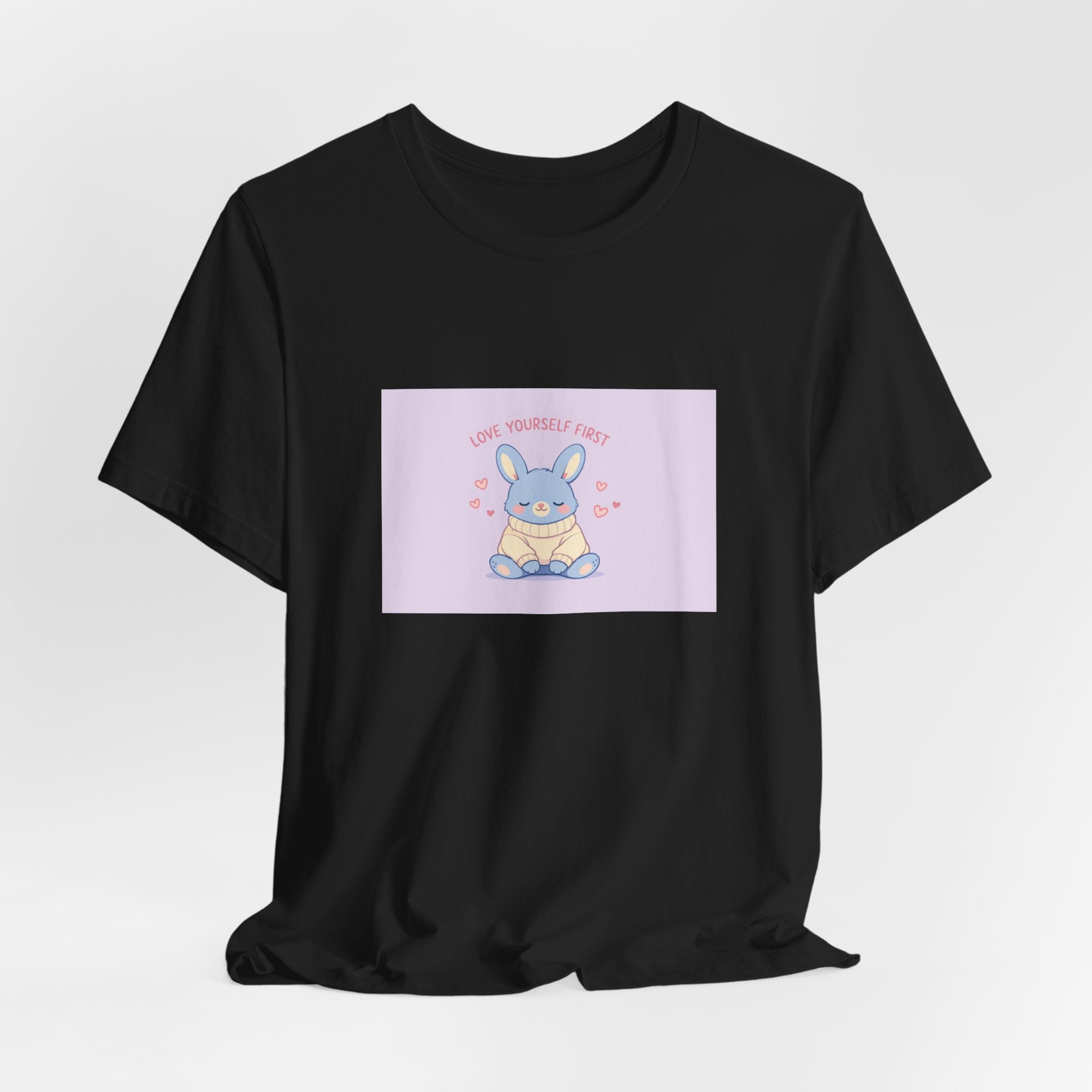 "LOVE YOURSELF FIRST" Black Cat Women Tee | College Girl Gift | Fashion | KayKay Classics