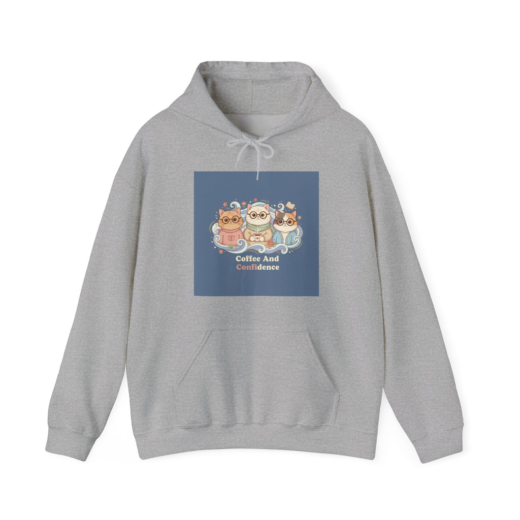 Cats With Glasses Hoodie – Coffee and Confidence