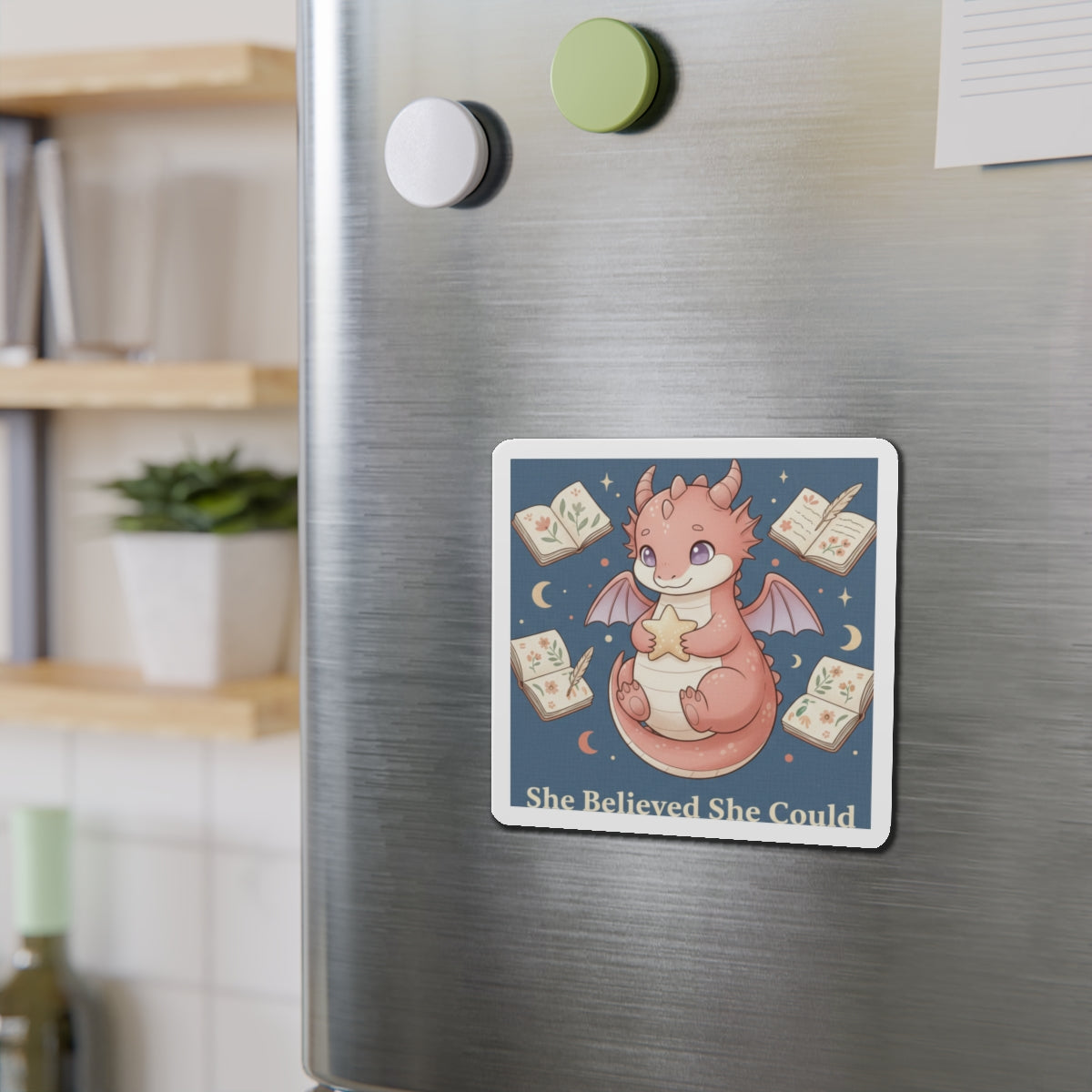 Dragon Die-Cut Magnet – She Believed She Could