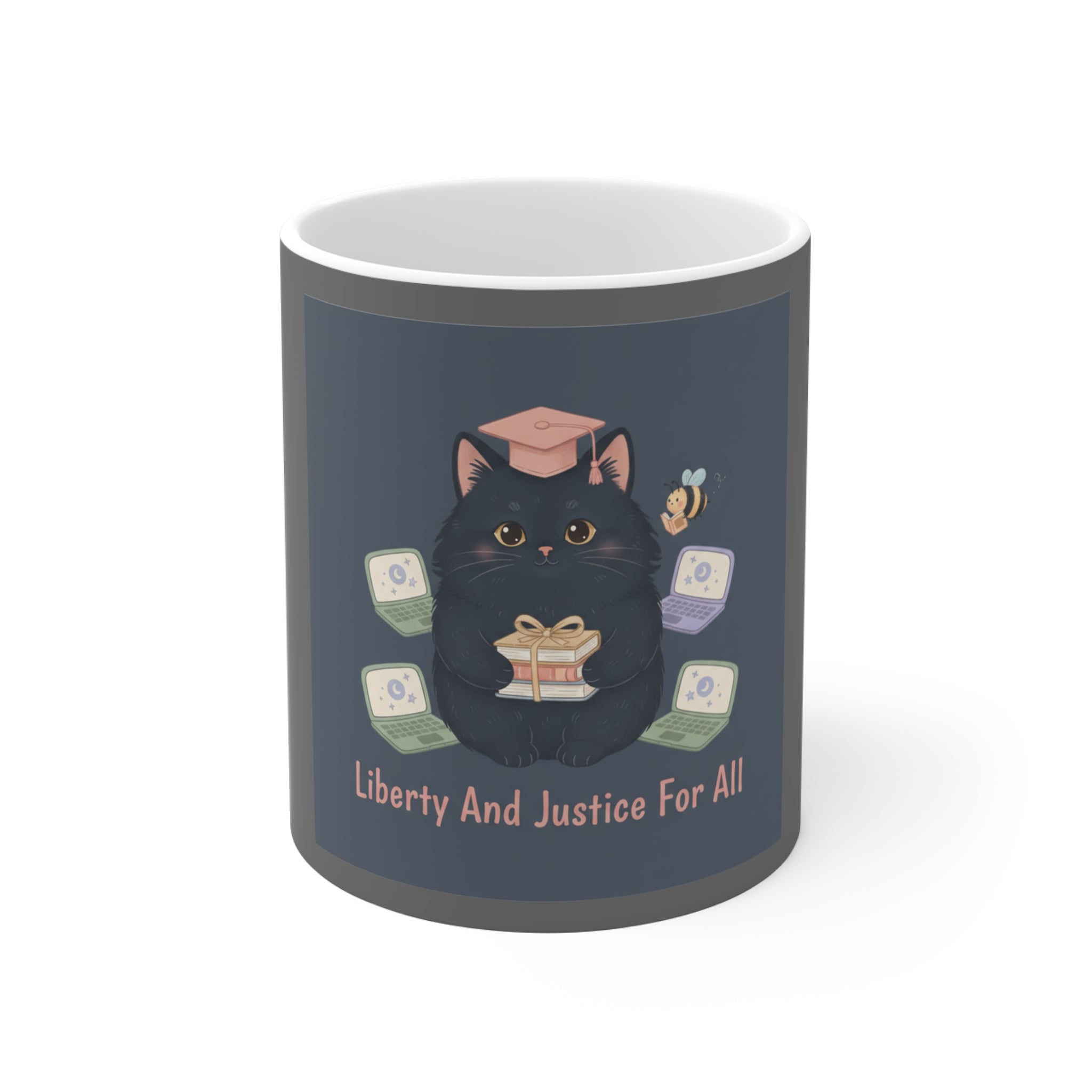 Black Cat Mug 11oz – Liberty and Justice for All