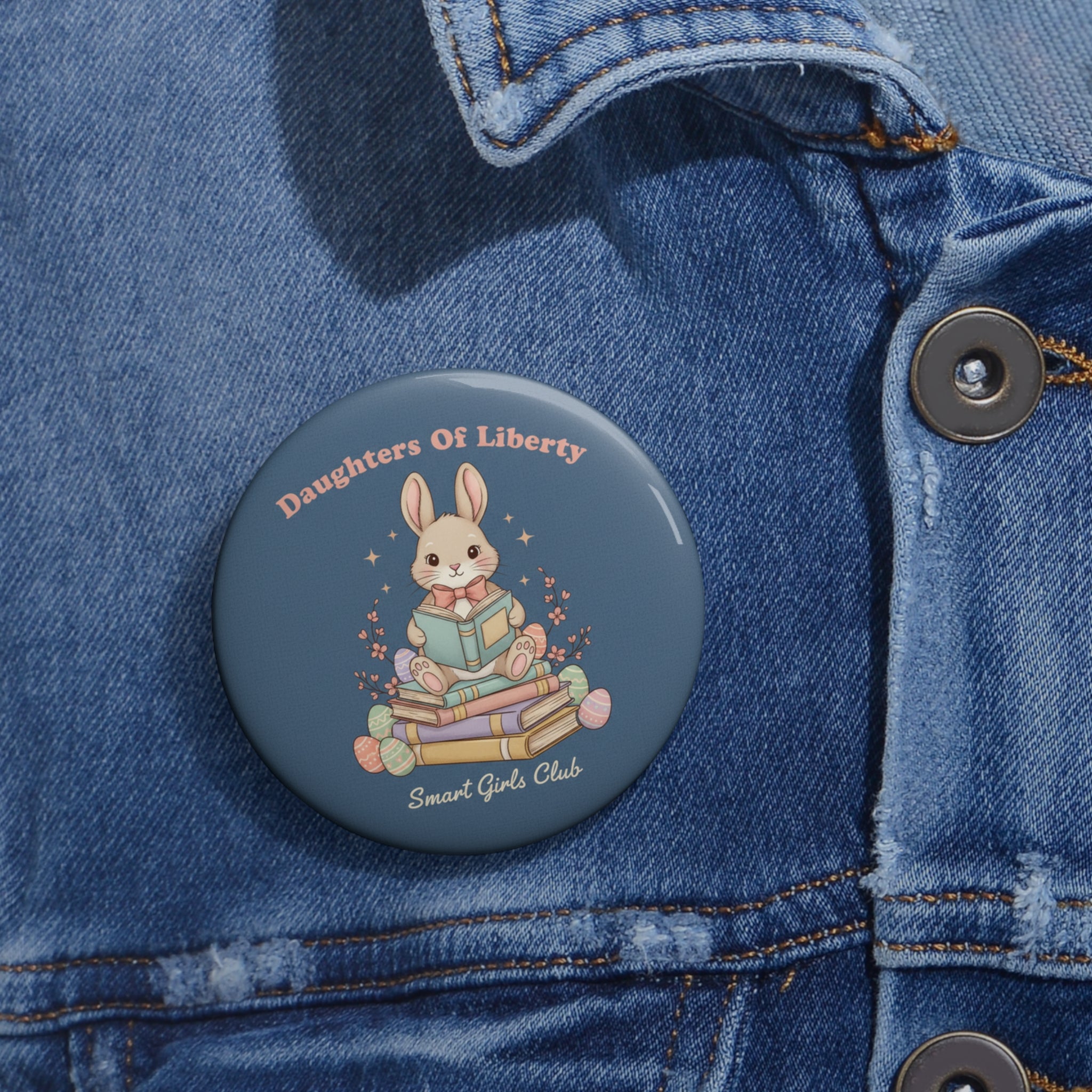 Bunny Pin Button – Daughters of Liberty Smart Girls Club