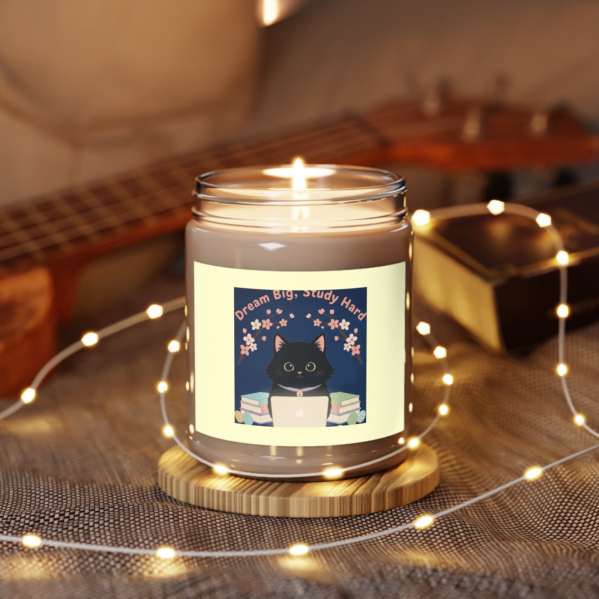 Black Cat Scented Candle – Dream Big Study Hard