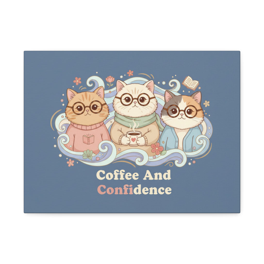 Cats With Glasses Canvas Print – Coffee and Confidence
