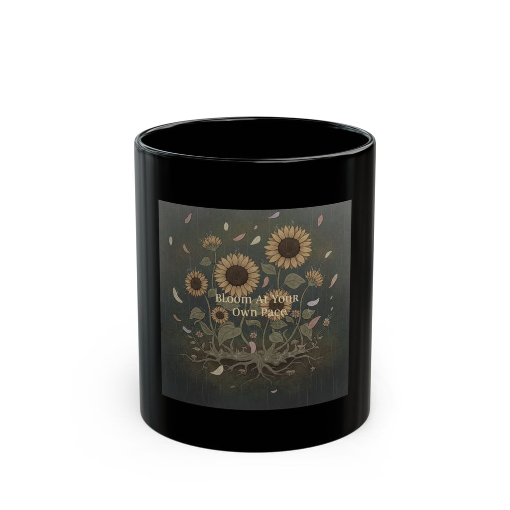 Sunflowers Black Mug 11oz – Bloom at Your Own Pace