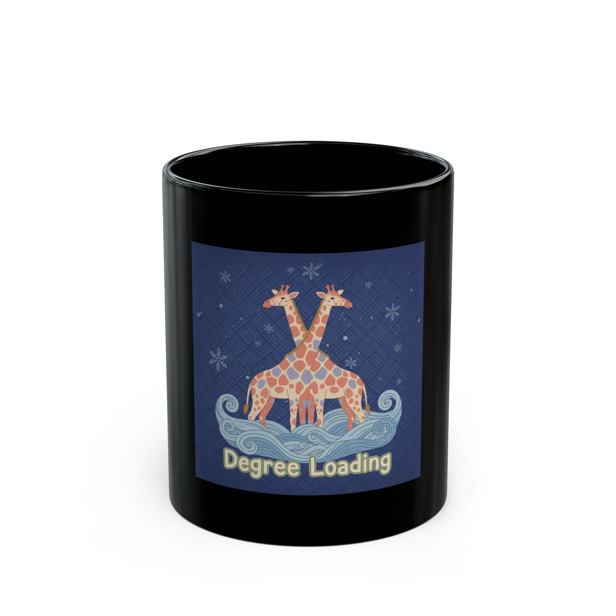 Degree Loading Giraffe Black Mug 11oz