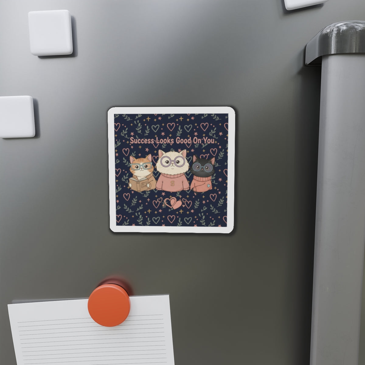 Cats With Glasses Die-Cut Magnet – Success Looks Good on You