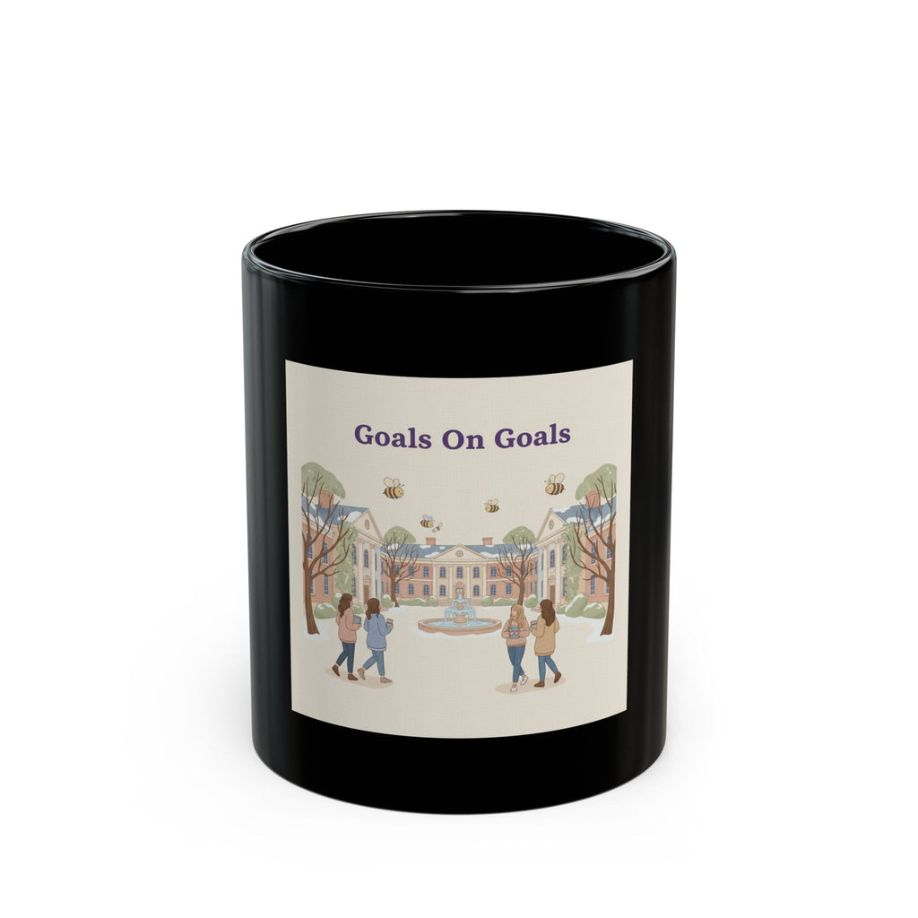 Goals On Goals Bees Black Mug 11oz