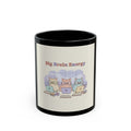 Big Brain Energy Cats Black Mug 11oz