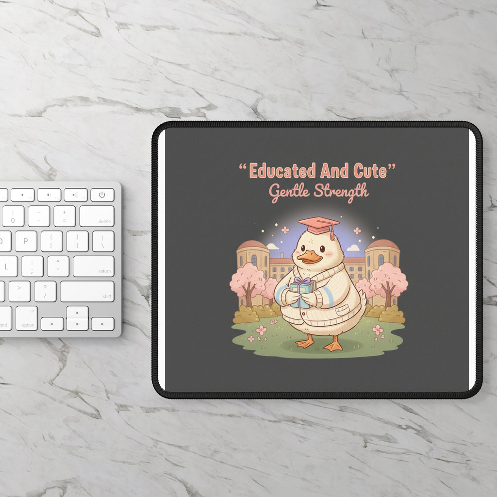 Duck In A Cardigan Mouse Pad – Educated and Cute Gentle Strength