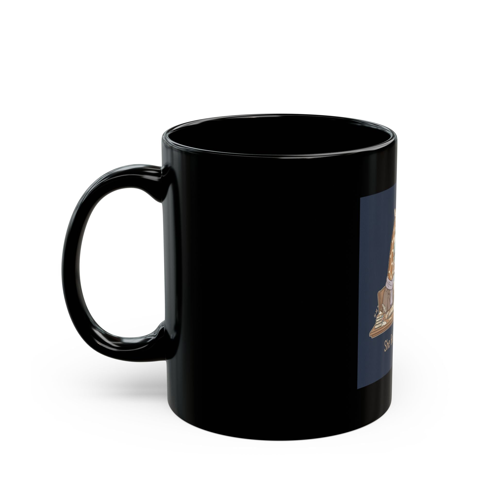 She Believed She Could Giraffe Black Mug 11oz