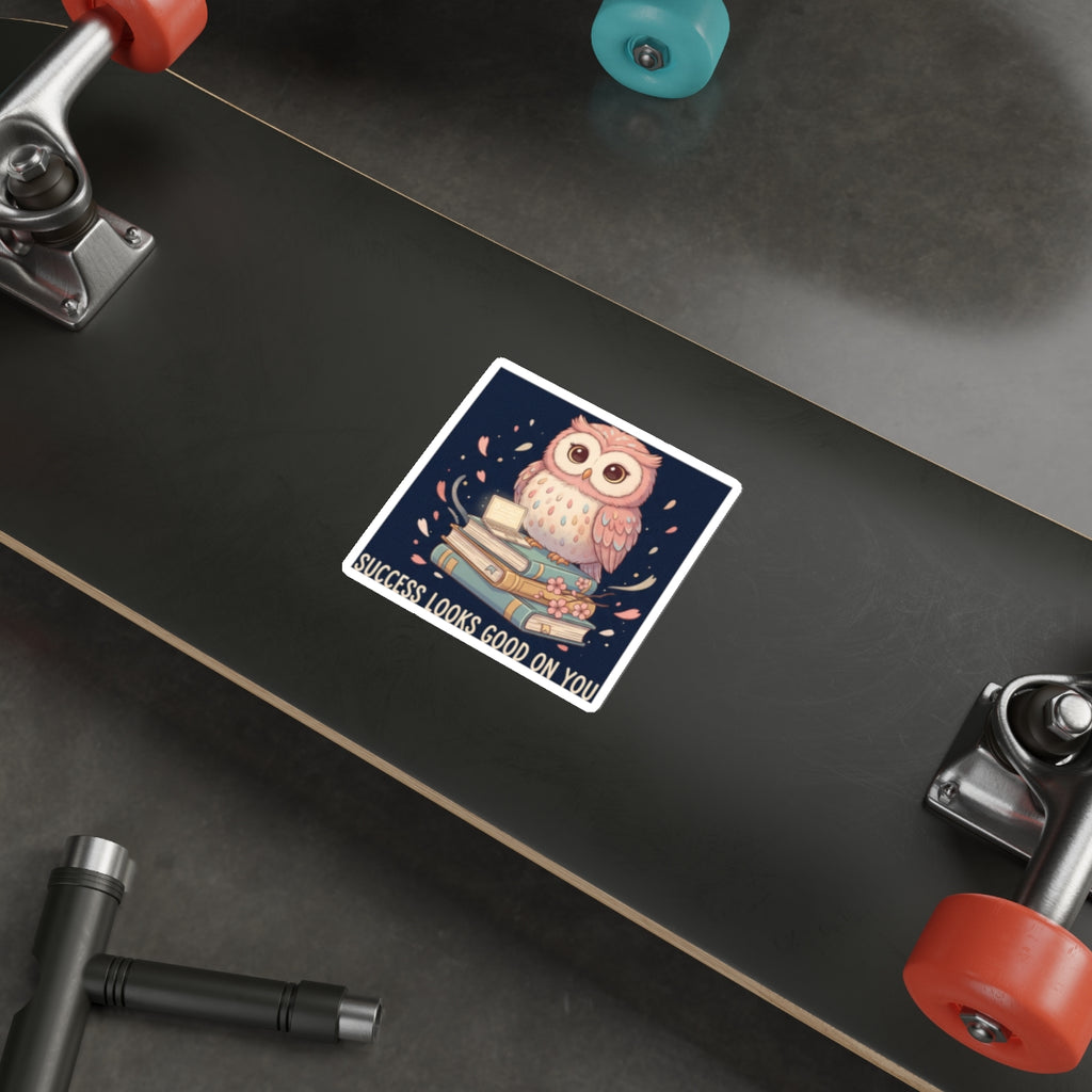 Owl Die-Cut Sticker – Success Looks Good on You