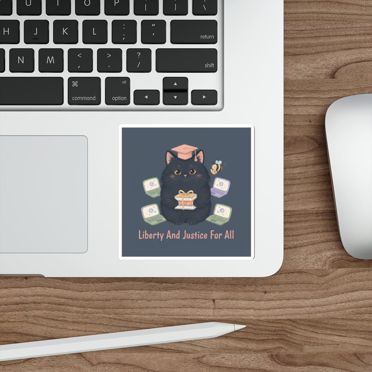Black Cat Die-Cut Sticker – Liberty and Justice for All