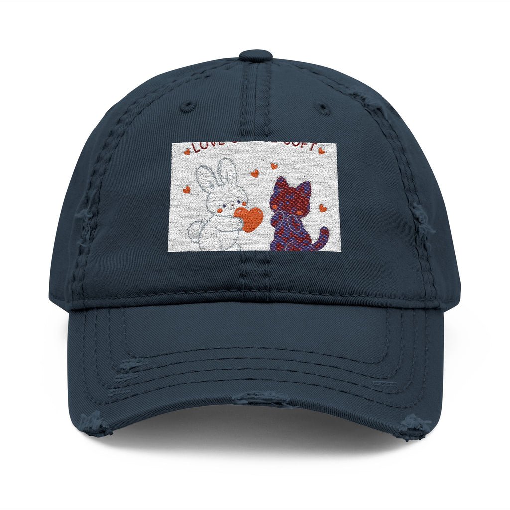 "LOVE CAN BE SOFT" Black Cat Dad Hat | College Girl Gift | Fashion | KayKay Classics