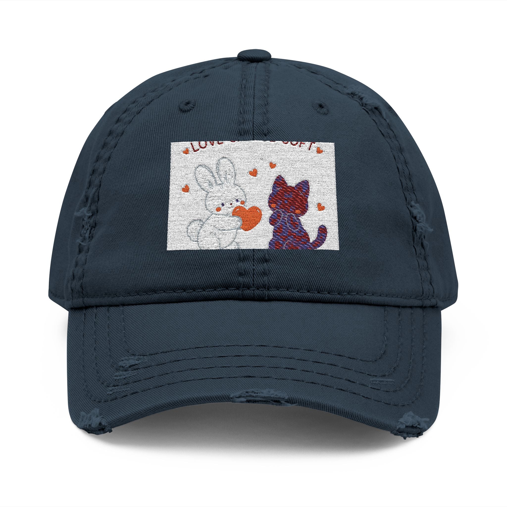 "LOVE CAN BE SOFT" Black Cat Dad Hat | College Girl Gift | Fashion | KayKay Classics