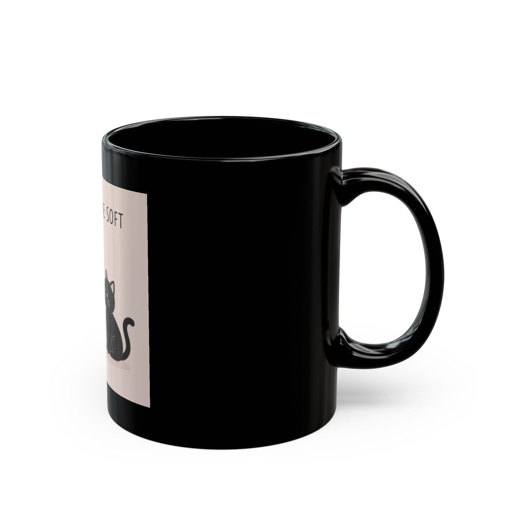 LOVE CAN BE SOFT Black Mug
