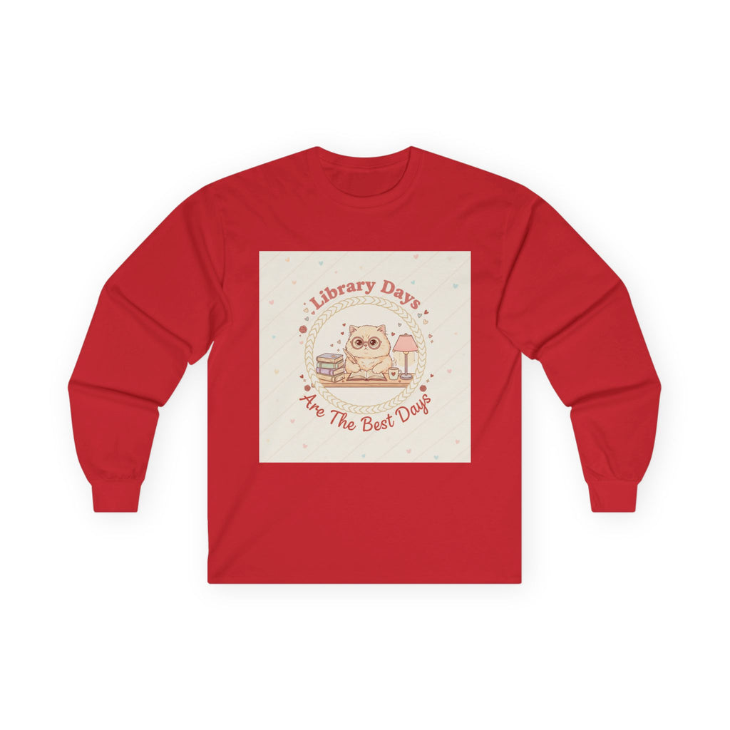 Library Days Are The Best Days Cat Long Sleeve Tee