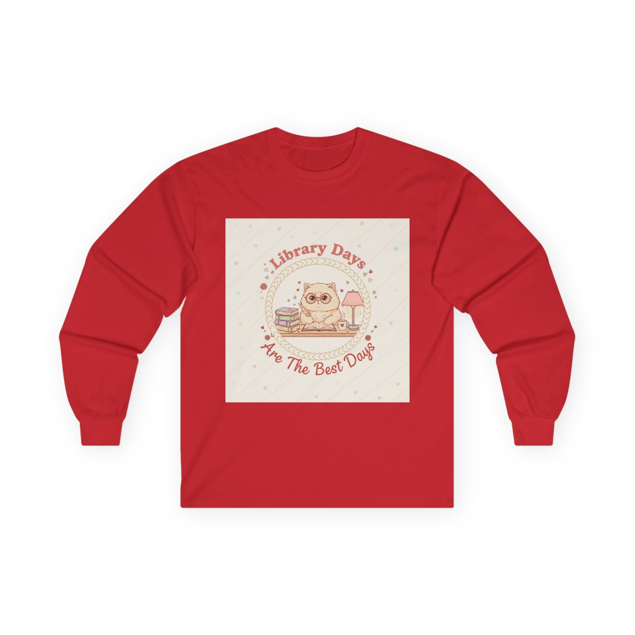 Library Days Are The Best Days Cat Long Sleeve Tee