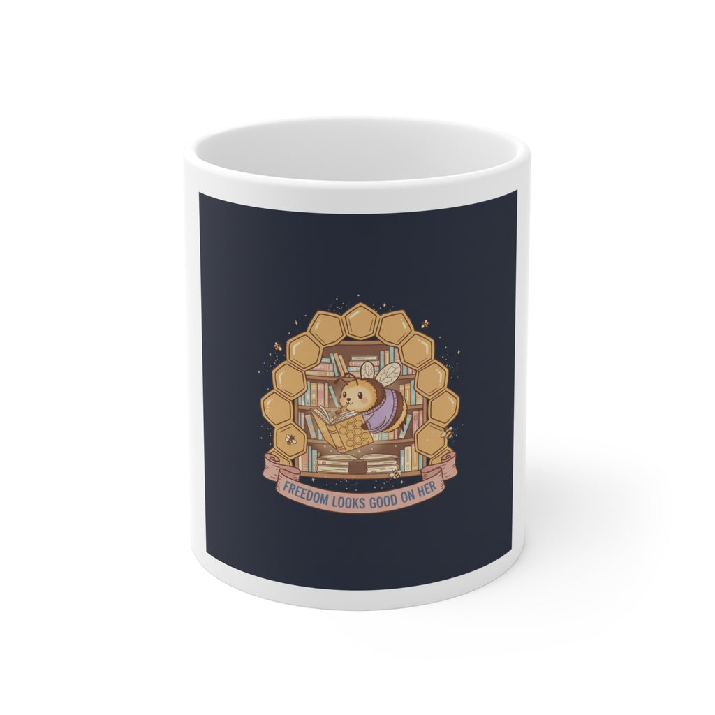 Honeybees Mug 11oz – Freedom Looks Good on Her