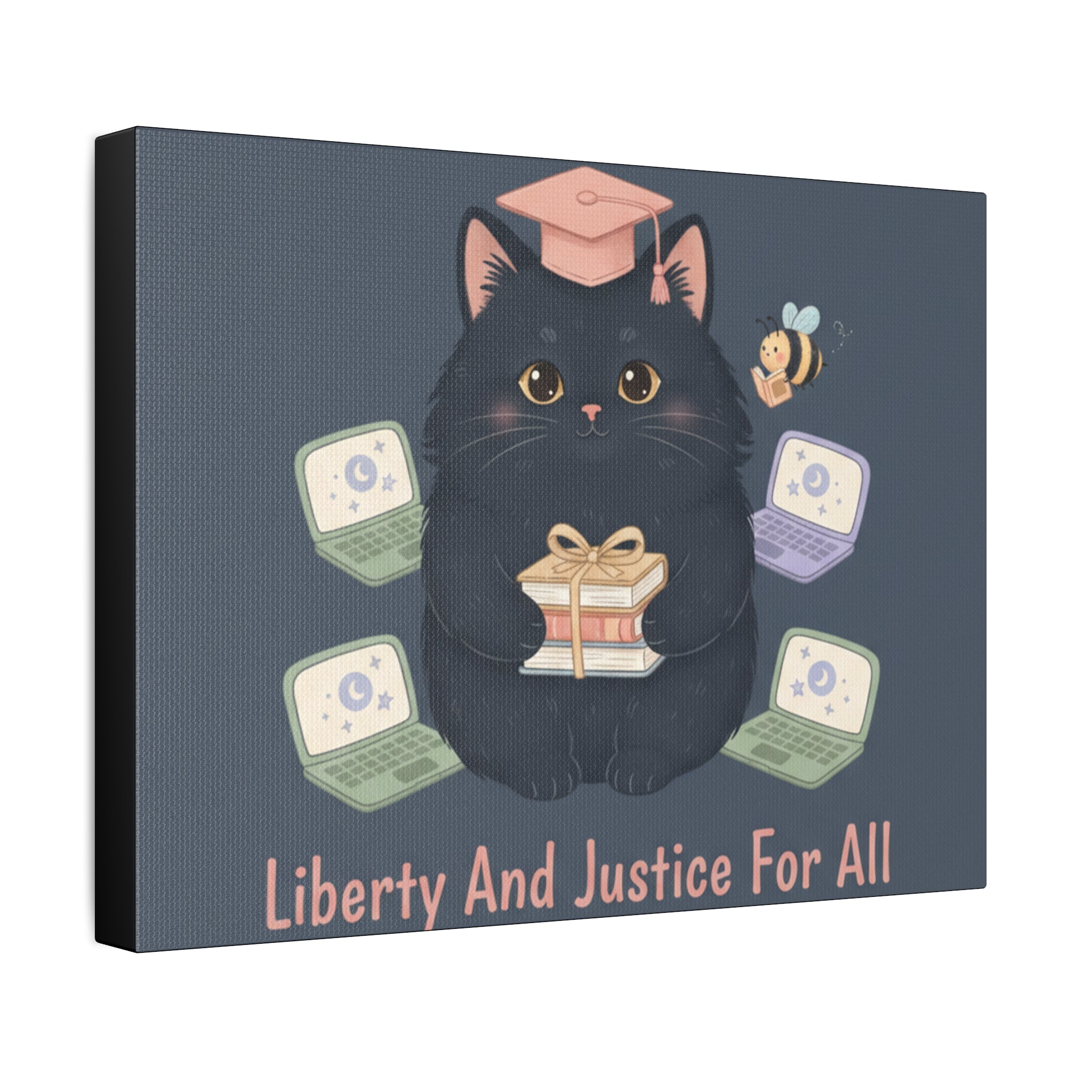 Black Cat Canvas Print – Liberty and Justice for All