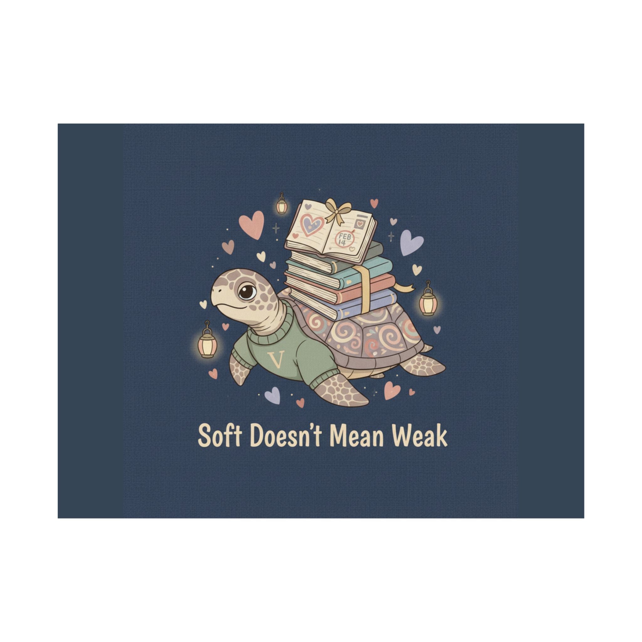 Soft Doesnt Mean Weak Turtle Poster