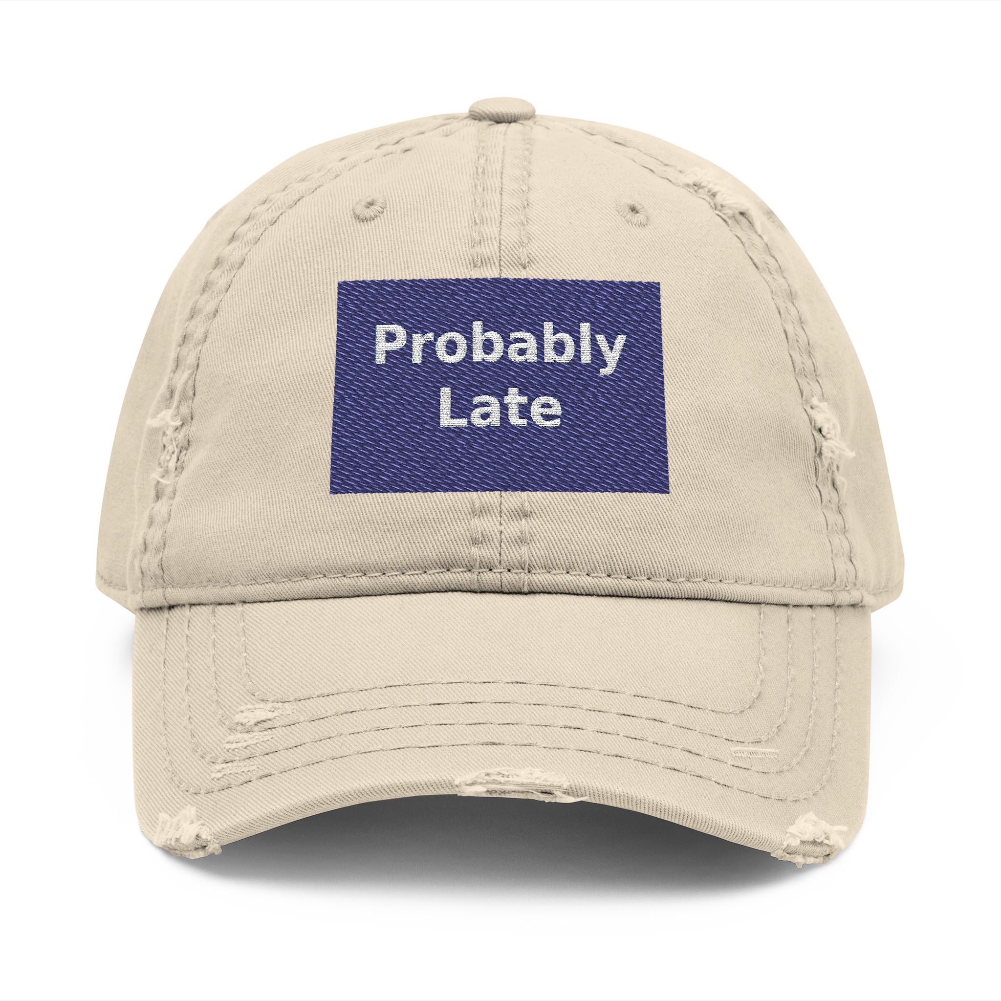 "Probably Late" Black Cat Dad Hat | College Girl Gift | Fashion | KayKay Classics