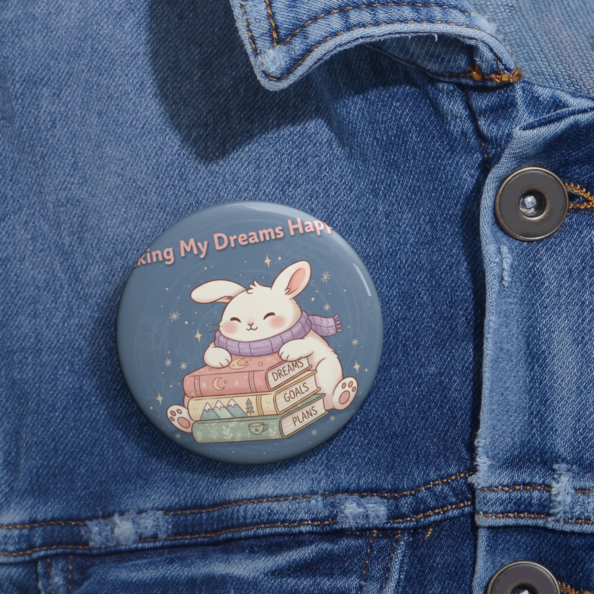 Rabbit Pin Button – Making My Dreams Happen
