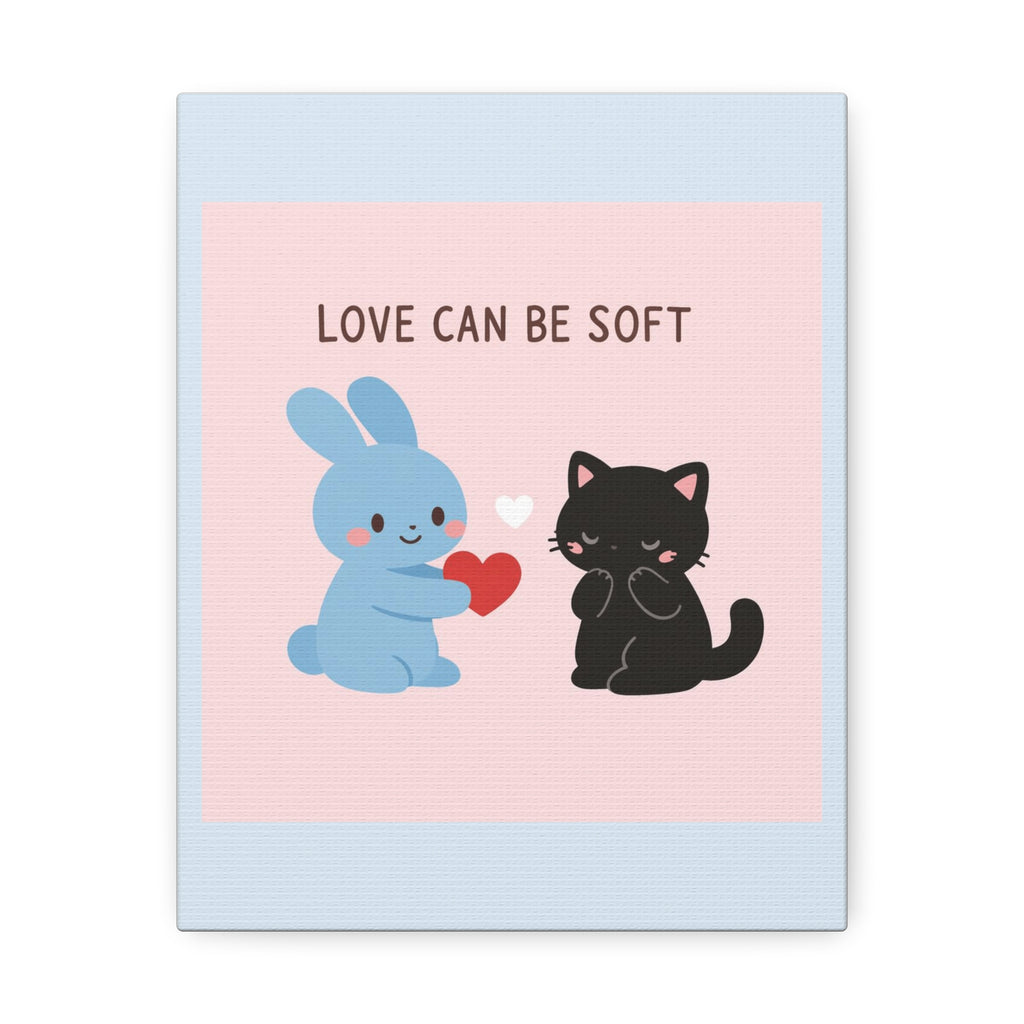 "LOVE CAN BE SOFT" Black Cat Canvas | College Girl Gift | Fashion | KayKay Classics