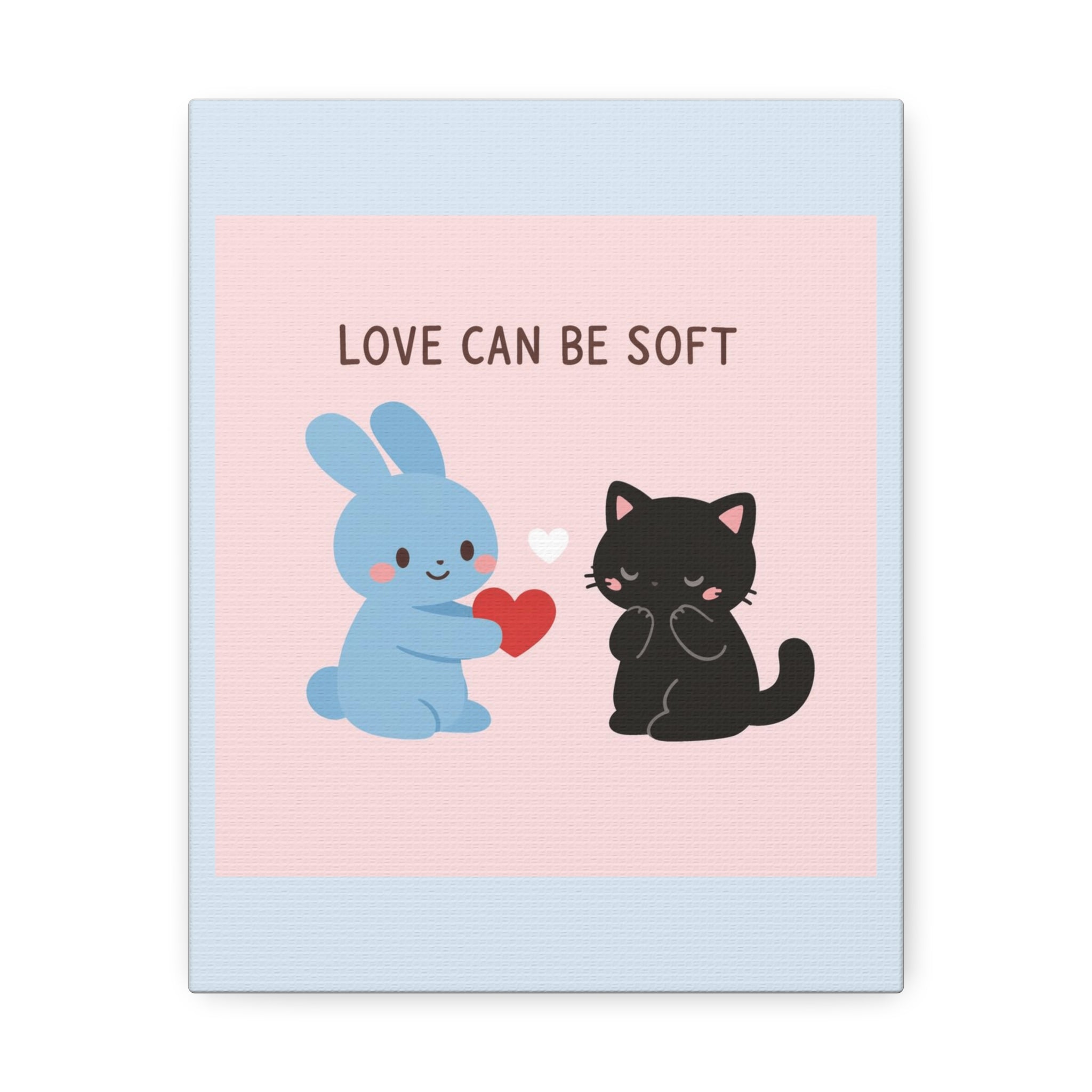 "LOVE CAN BE SOFT" Black Cat Canvas | College Girl Gift | Fashion | KayKay Classics
