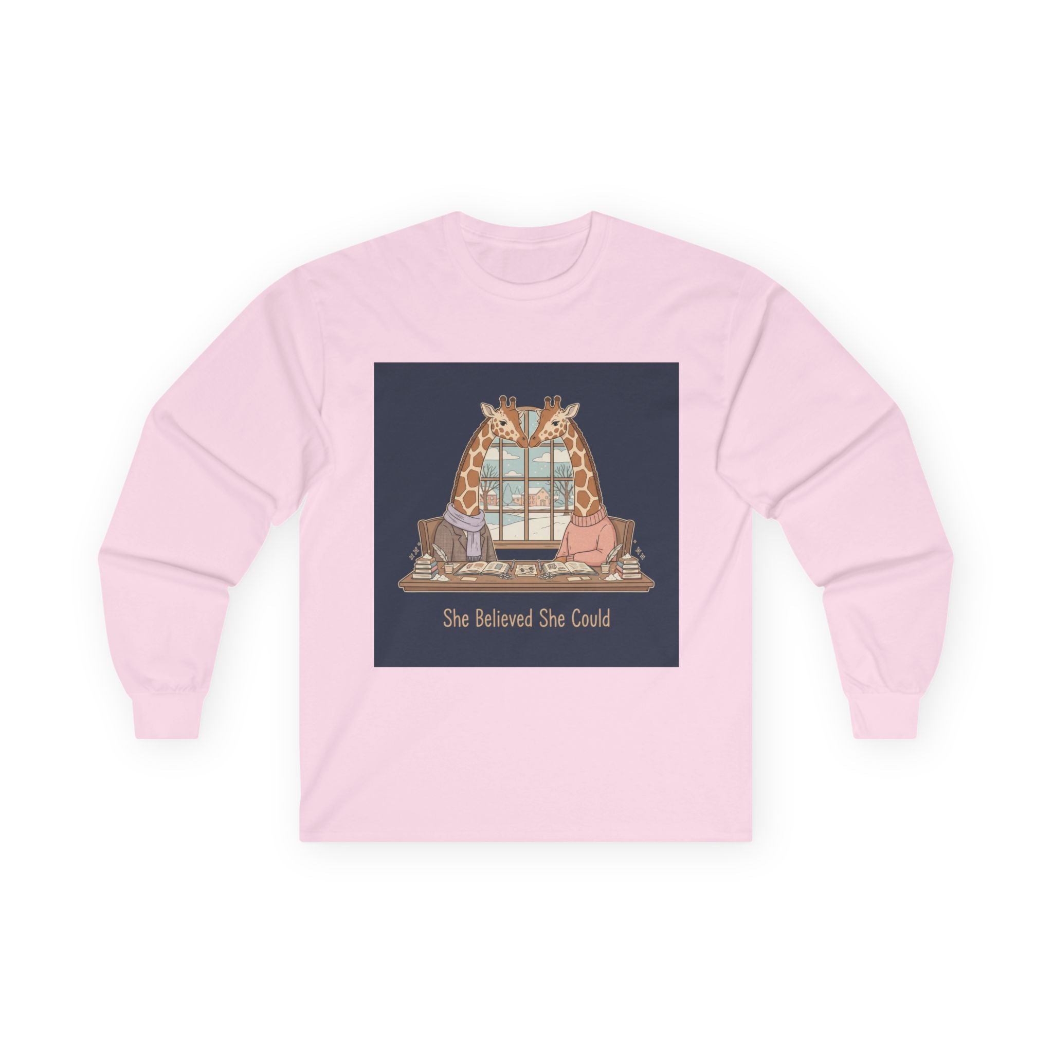 She Believed She Could Giraffe Long Sleeve Tee