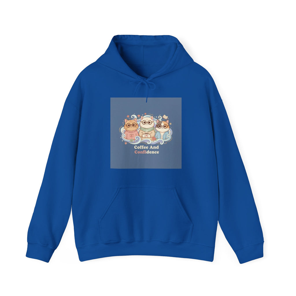 Cats With Glasses Hoodie – Coffee and Confidence